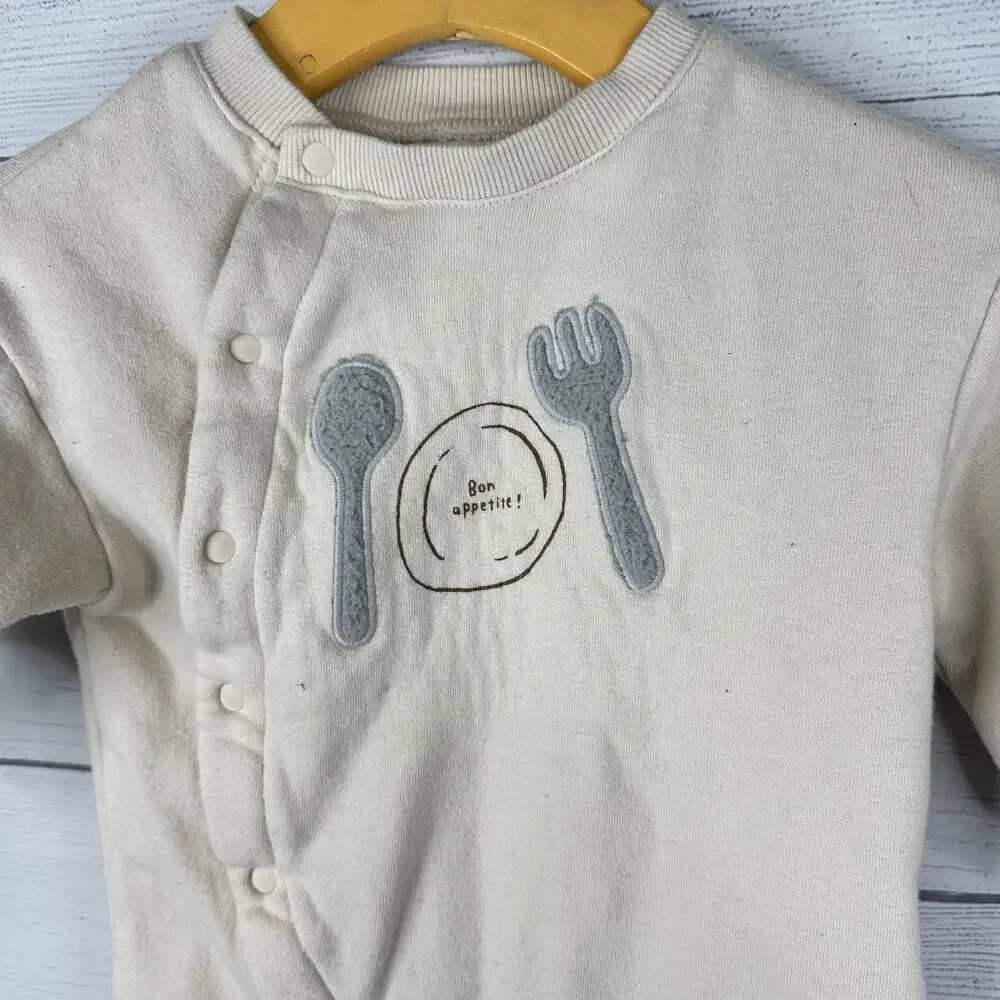 Tete a Tete Baby One Piece Lot of 2 Sleepers 50-70 3-6m Cycling Bon Appetite